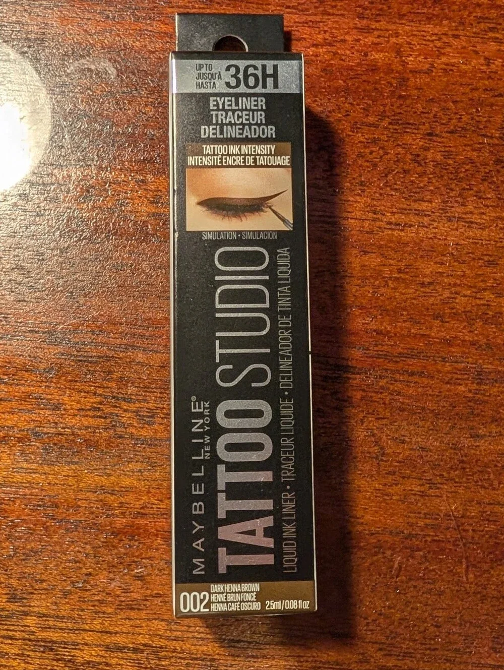 Maybelline Tattoo Studio Liquid Ink Eyeliner - Dark Henna Brown 002 NEW